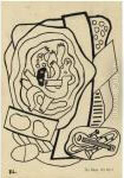 Etude Pour Sao Paulo Oil Painting by Fernand Leger