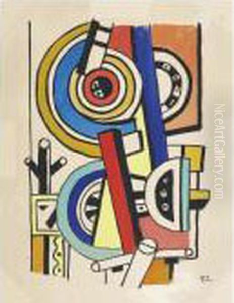 La Ville Oil Painting by Fernand Leger