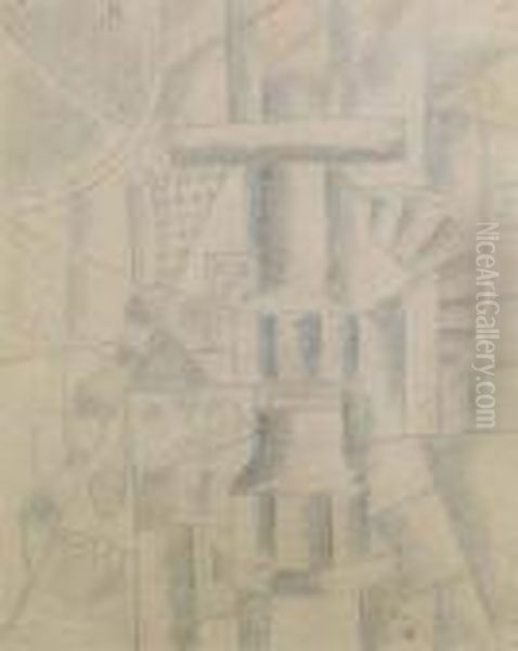 Composition Mecanique Oil Painting by Fernand Leger