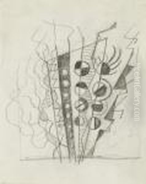 Composition Abstraite Oil Painting by Fernand Leger