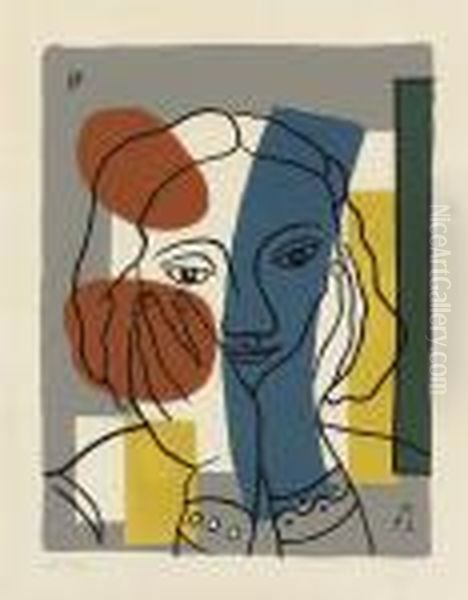 Plate 3, From Album Of 10 Serigraphs (saphire E12) Oil Painting by Fernand Leger