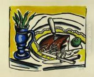 Nature Morte Au Vase Bleu