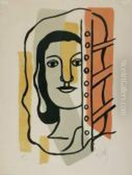 Tete De Femme. Oil Painting by Fernand Leger