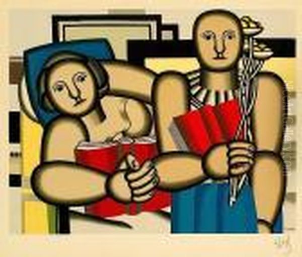 Signee Oil Painting by Fernand Leger