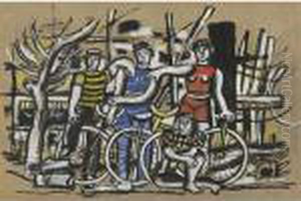 L'equipe Oil Painting by Fernand Leger