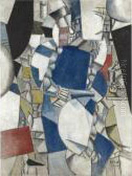 Etude Pour 'la Femme En Bleu' Oil Painting by Fernand Leger