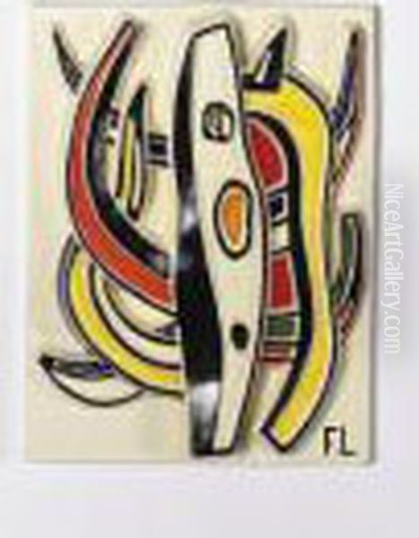 Composition Abstraite Oil Painting by Fernand Leger