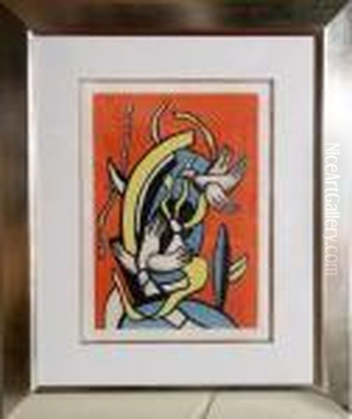 Deux L'oiseau Oil Painting by Fernand Leger