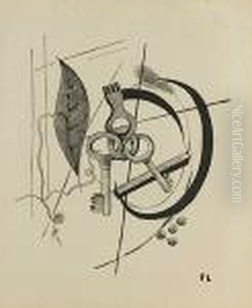 Composition Aux Clefs Oil Painting by Fernand Leger
