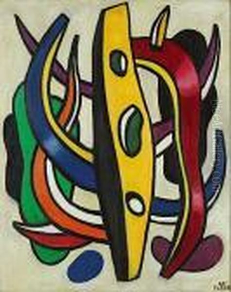 La Plante Oil Painting by Fernand Leger