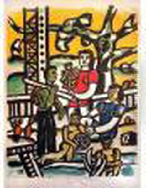 La Partie De Campagne De 1953 Oil Painting by Fernand Leger