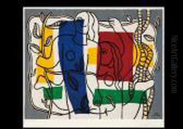 Paysage Avec Les Femmes(estamp) Oil Painting by Fernand Leger