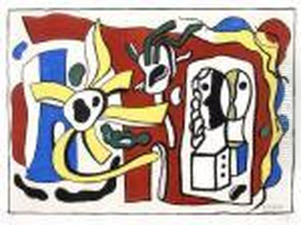 Deux Visages Oil Painting by Fernand Leger