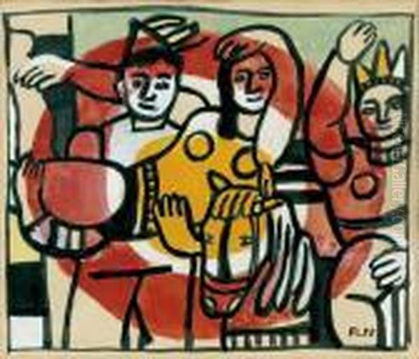 Scene De Cirque Oil Painting by Fernand Leger