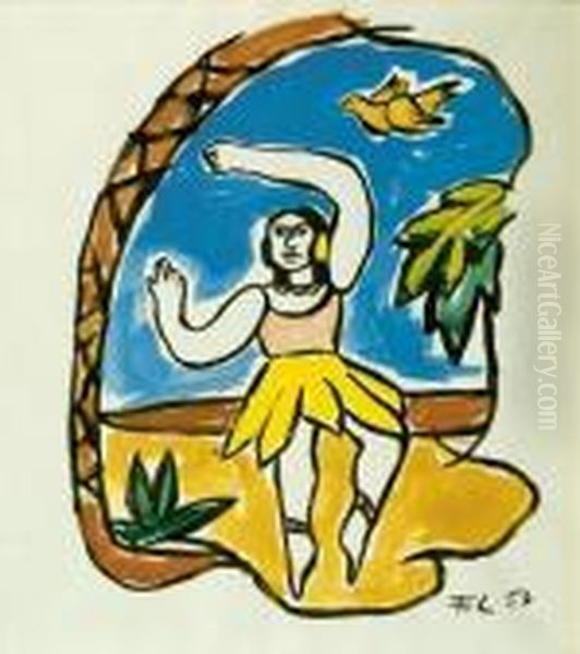 La Danseuse Aux Palmiers Oil Painting by Fernand Leger