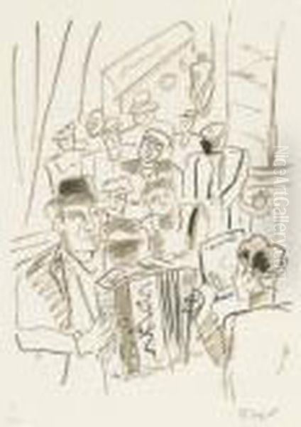 Le Cafe, From 
La Ville Oil Painting by Fernand Leger
