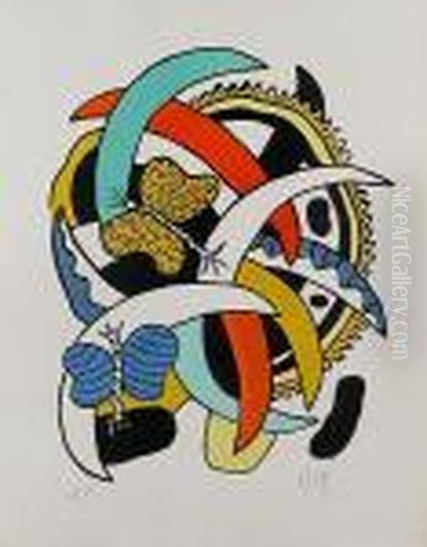 Les Papillons (saaphire 20) Oil Painting by Fernand Leger