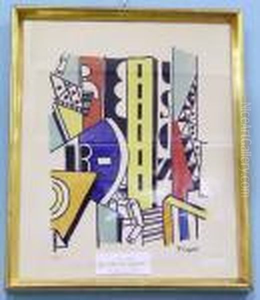 Gatubild Med Figur. Bildstrl Ca Oil Painting by Fernand Leger