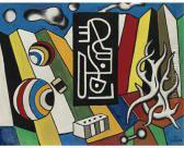 Objets Dans L'espace Oil Painting by Fernand Leger