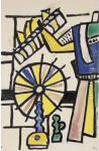 Etude Pour La Ville- La Vitrine Oil Painting by Fernand Leger
