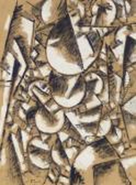 Dessin Pour Contraste De Formes (composition Ii) Oil Painting by Fernand Leger