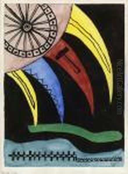 Komposition. Oil Painting by Fernand Leger