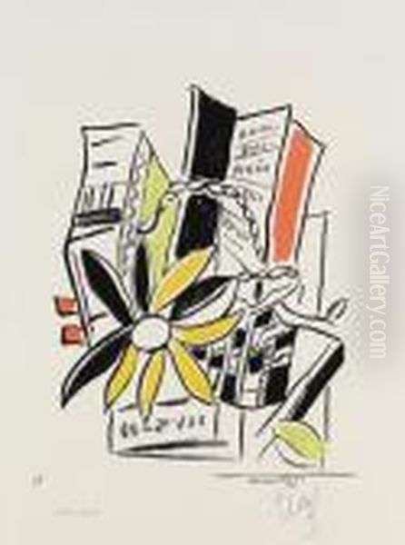 Aus: Album De 10 Serigraphies Oil Painting by Fernand Leger