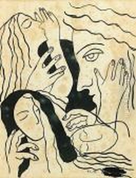 Vies Oil Painting by Fernand Leger