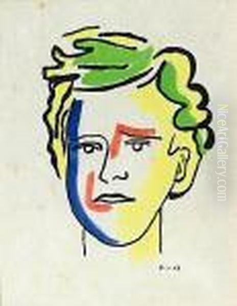 Portrait De Rimbaud Oil Painting by Fernand Leger