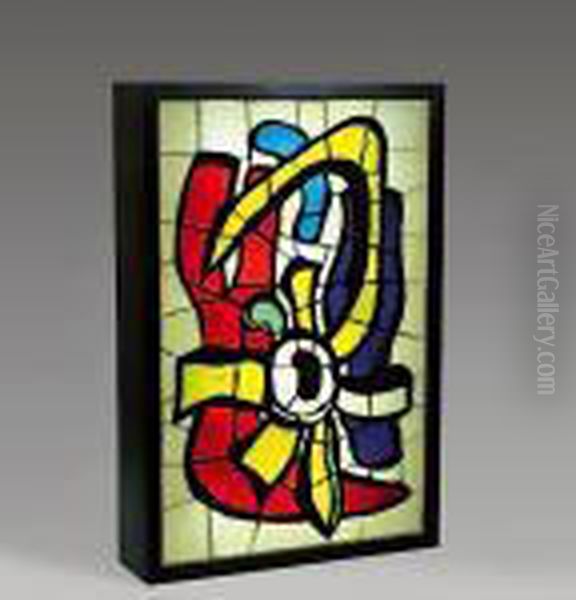 Composition Au Tournesol Oil Painting by Fernand Leger