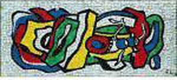 Composition Asbtraite Oil Painting by Fernand Leger