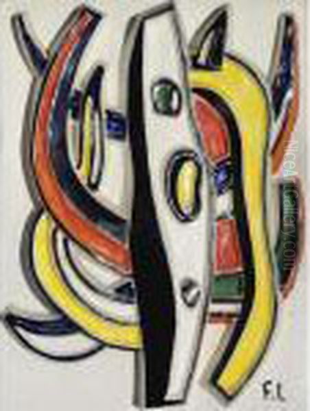 Composition Abstraite Oil Painting by Fernand Leger