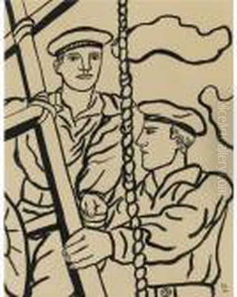 Deux Marins Oil Painting by Fernand Leger