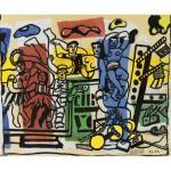 Etude Pour 'la Grande Parade' Oil Painting by Fernand Leger