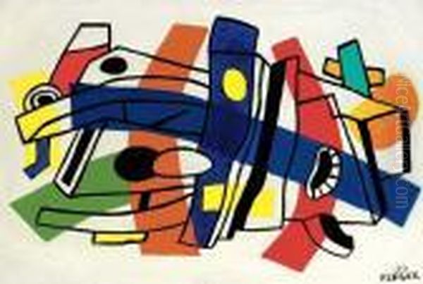 Composition Murale Oil Painting by Fernand Leger