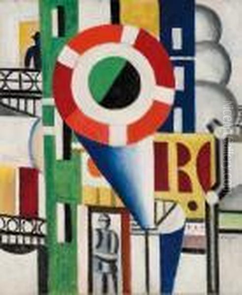 Un Disque Dans La Ville Oil Painting by Fernand Leger