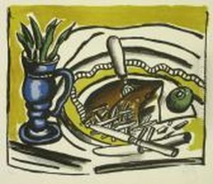 Nature Morte Au Vase Bleu