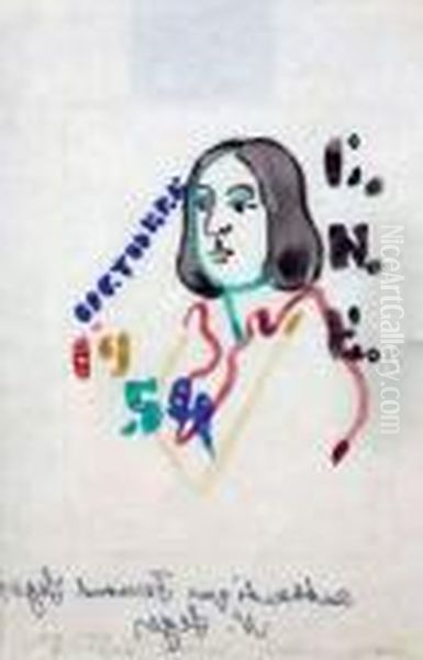 Portrait De George Sand Oil Painting by Fernand Leger