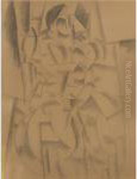 Femme Nue Assise Oil Painting by Fernand Leger