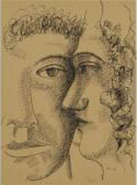 Deux Tetes Oil Painting by Fernand Leger