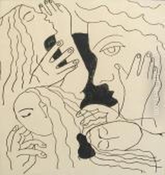 Untitled Oil Painting by Fernand Leger