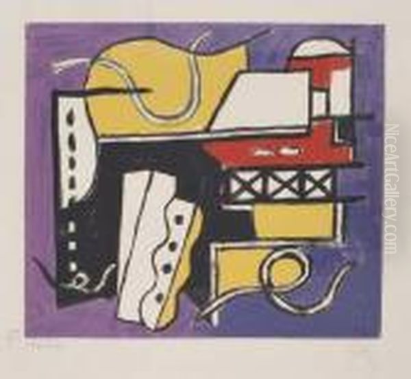 Untitled (composition). Oil Painting by Fernand Leger