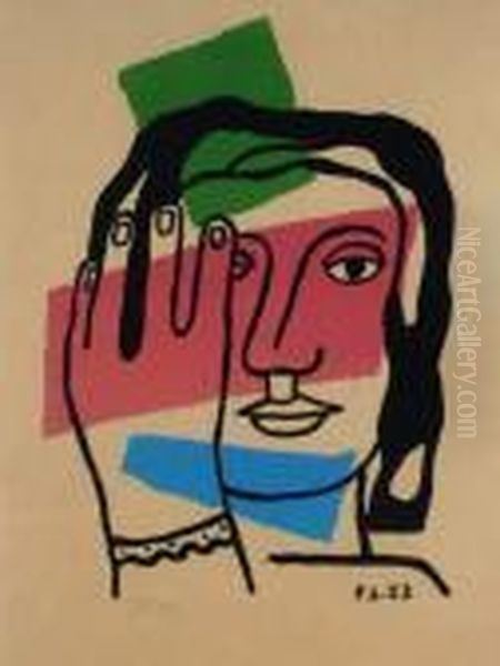 Tete De Femme, 1953. Oil Painting by Fernand Leger