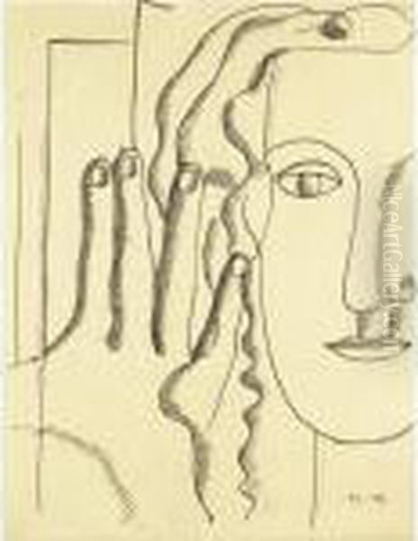 Tete De Femme Oil Painting by Fernand Leger