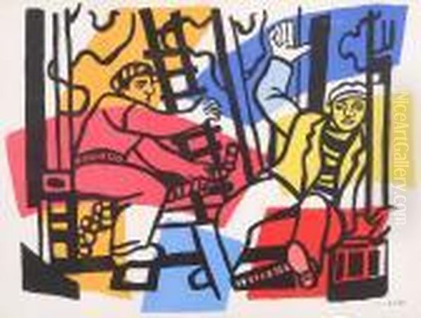 Robotnicy Oil Painting by Fernand Leger
