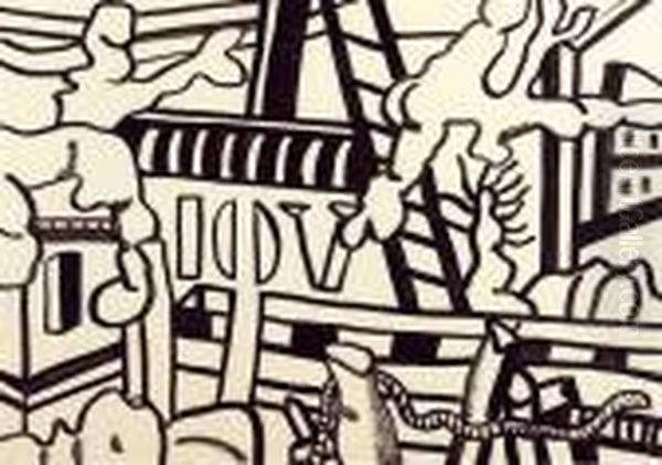 Paysage De Seine Et Oise Oil Painting by Fernand Leger