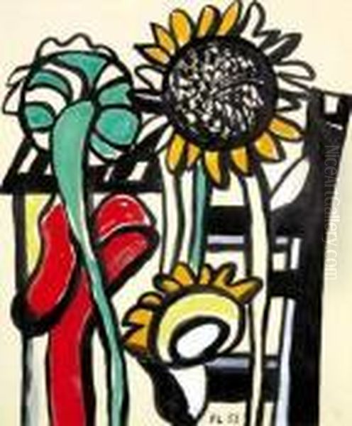 Les Tournesols Oil Painting by Fernand Leger