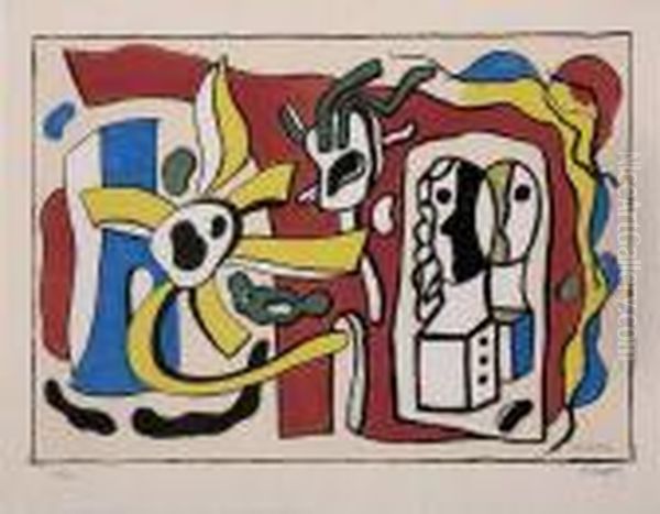 D'apres Oil Painting by Fernand Leger