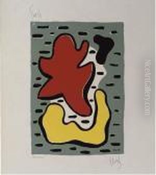 Three Plates Oil Painting by Fernand Leger