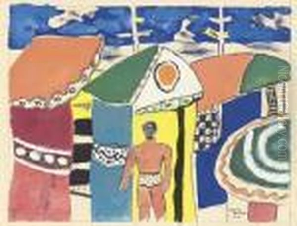 Le Baigneur A Deauville Oil Painting by Fernand Leger